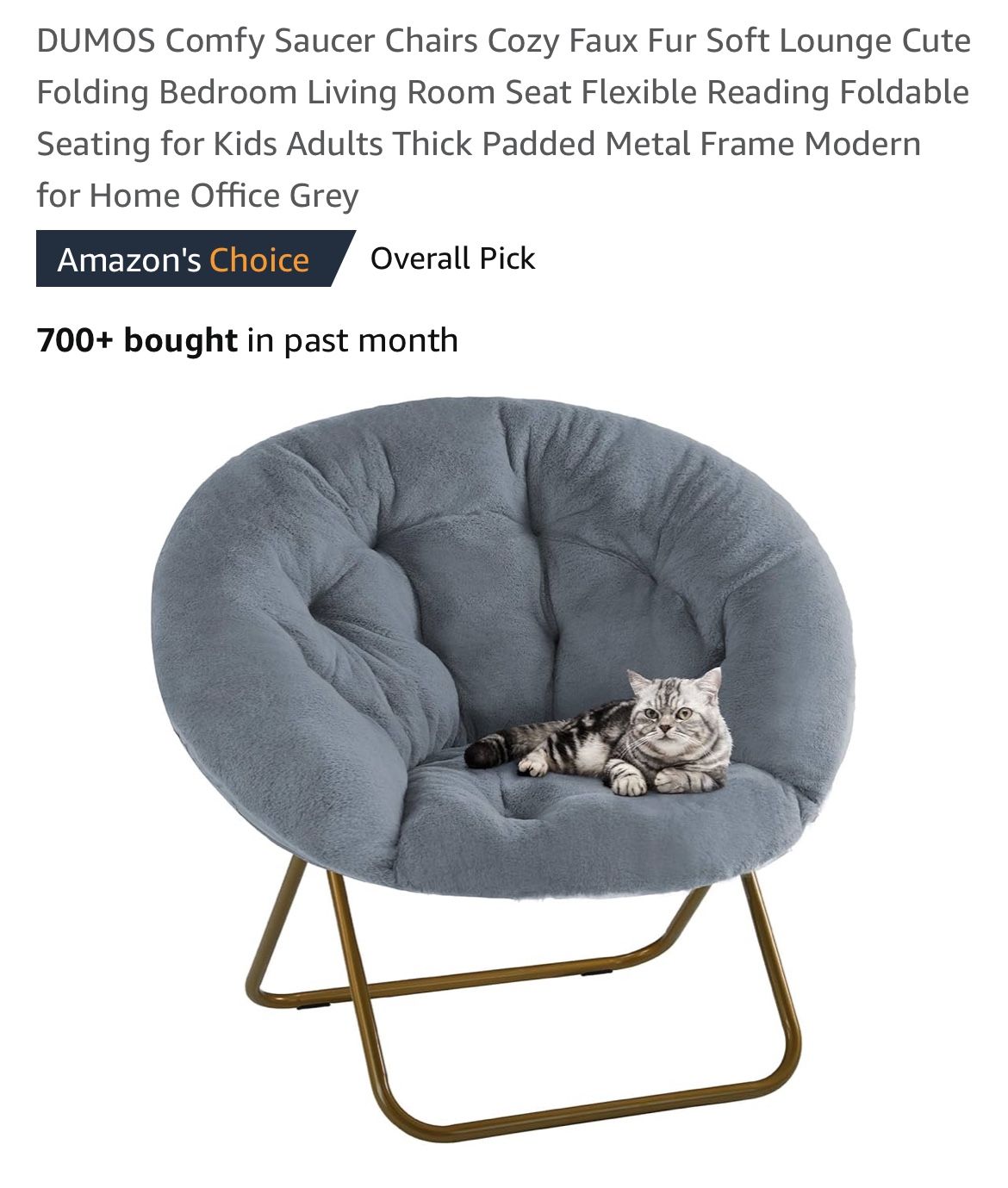 Comfy Saucer Chair - Grey
