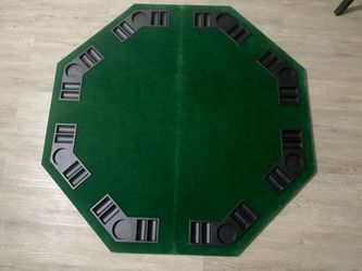 48 Inch Foldable Poker Table Top Octagon with Chips Tray & Cup Holders Sits 8 Players And Folds In Half For Easy Storage