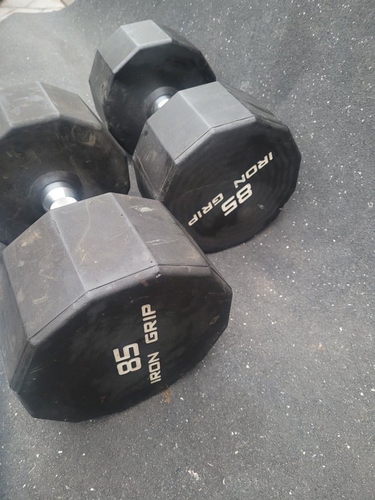 Iron grip 85lbs Dumbells Weights