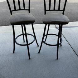 Swivel Faux-Suede bar stool (set of 2)