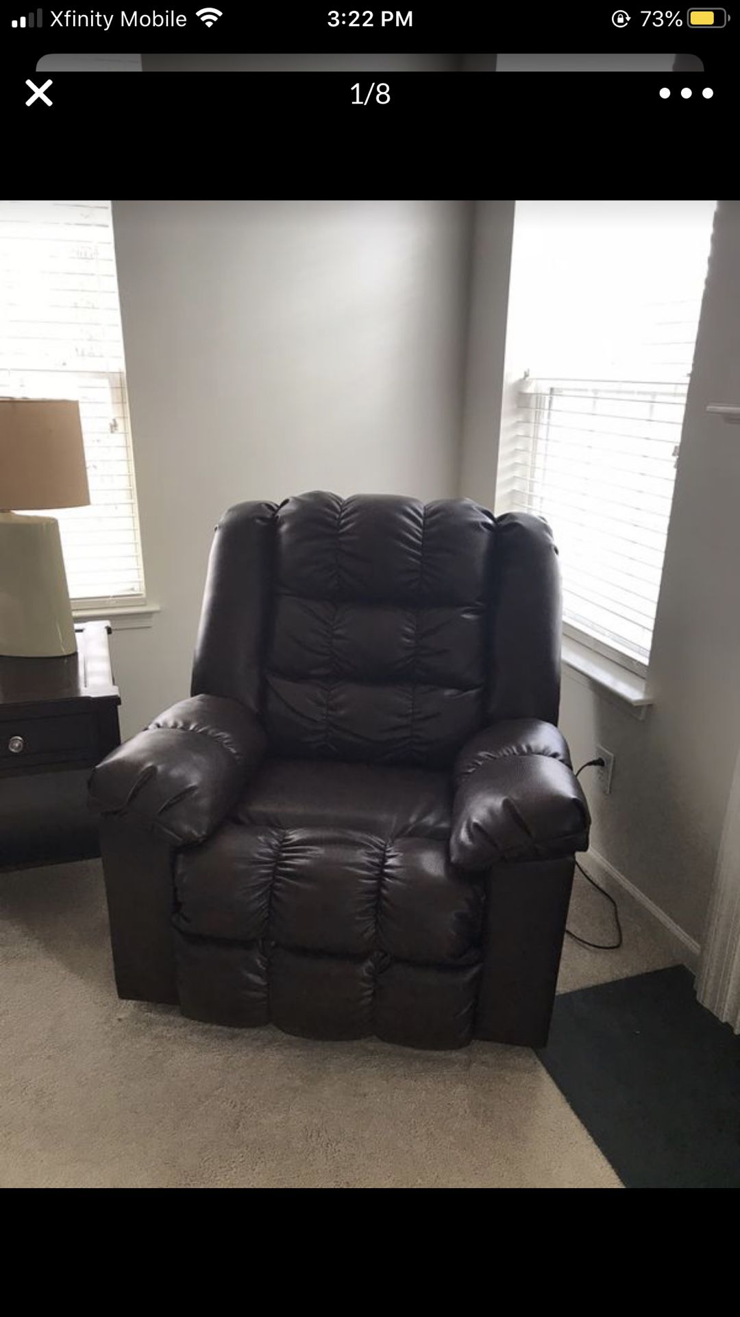Kensington Faux leather recliner