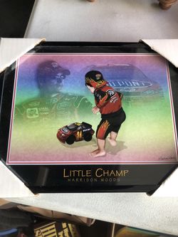 Harrison Woods “Little Champ” NASCAR picture. Jeff Gordon Dupont # 24