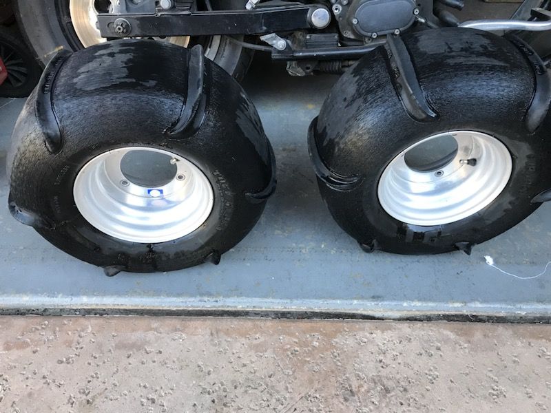SUZUKI LT80 & MANY OTHERS ALUMINUM WHEELS & PADDLE TIRES LIKE NEW