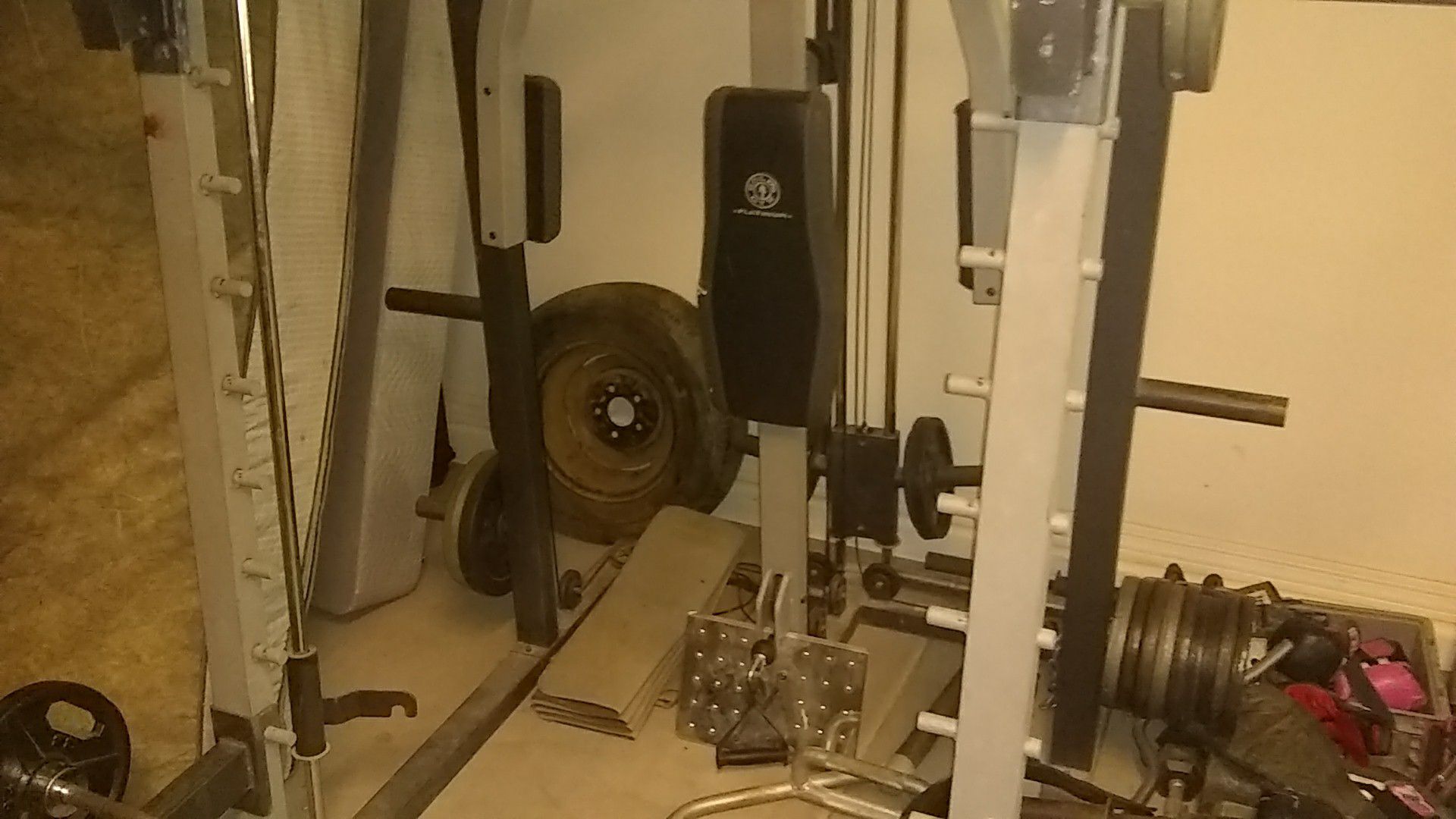 Gold gym Smith/ cable machine weights and barbell not included