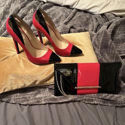 Size 8 Heels And Clutch 