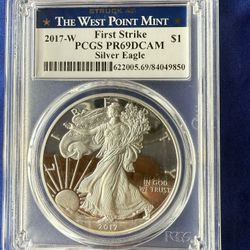 2017-W PCGS PR69DCAM WEST POINT MINT 1oz EAGLE SILVER COIN 
