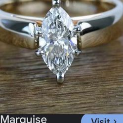 Marquise Diamond Wedding Band Or Engagement 