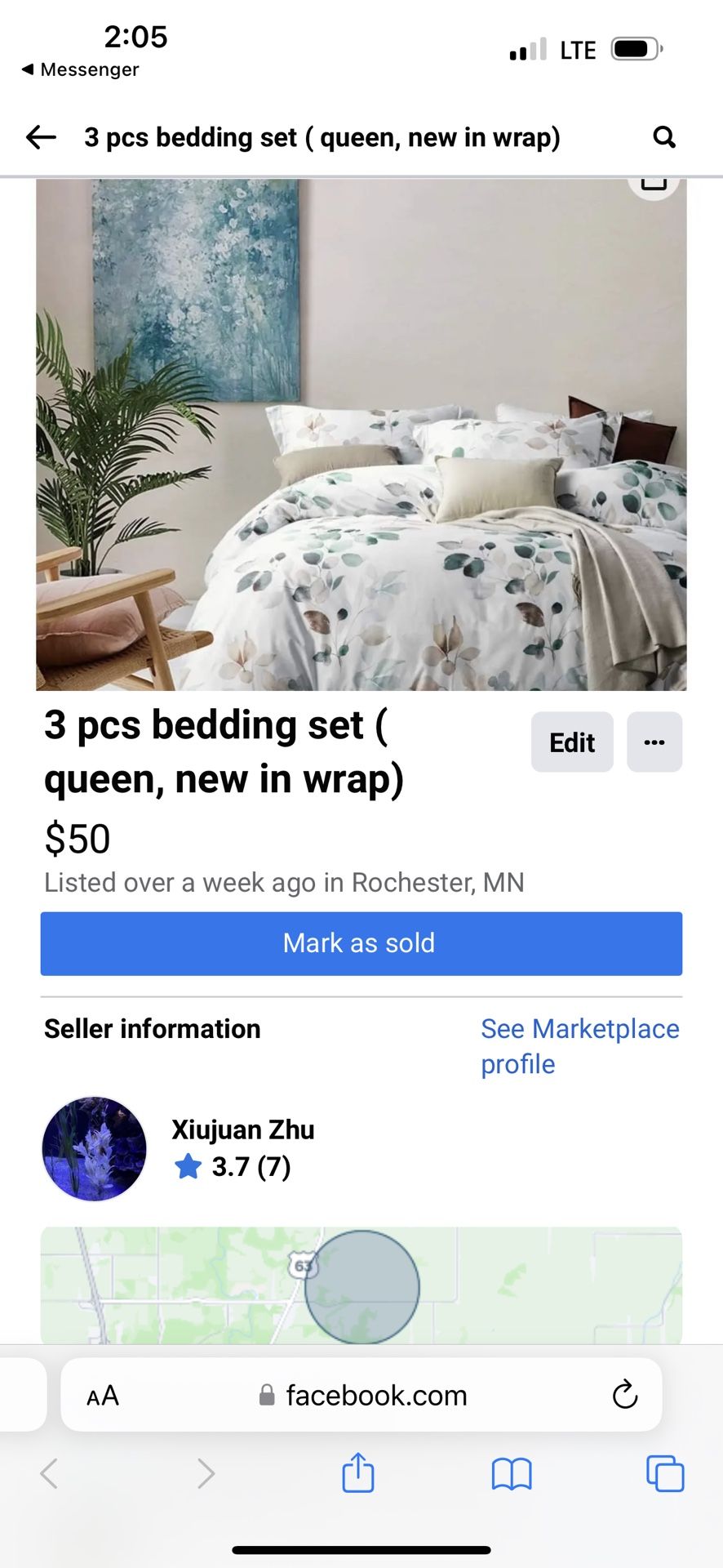 3pcs Queen Size Bedding Set
