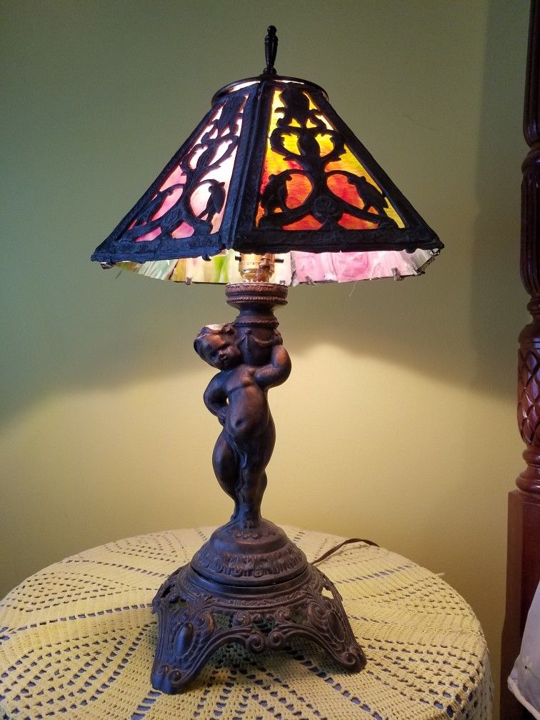 Antique Stained Glass Lamp