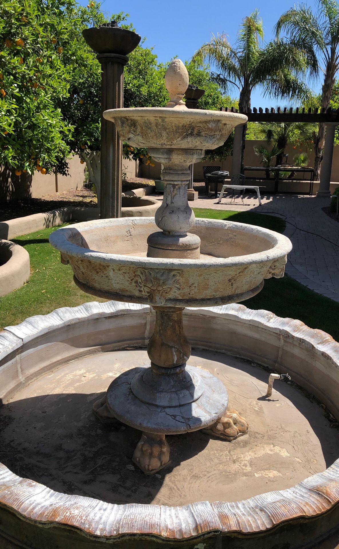 Beautiful stone water fountain 6 feet tall