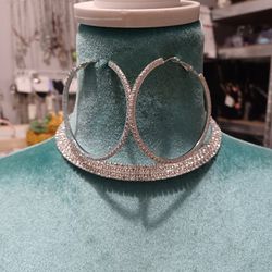 Rhinestone Choker Necklace Set