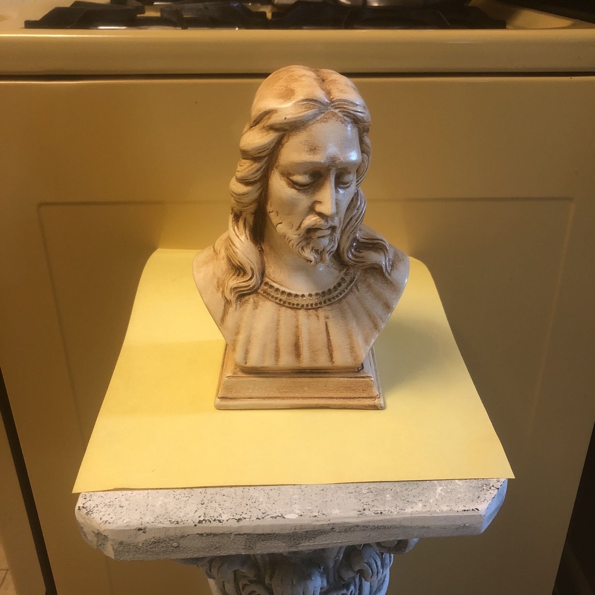 Vintage Lord Jesus Religious Ceramic Statue Bust