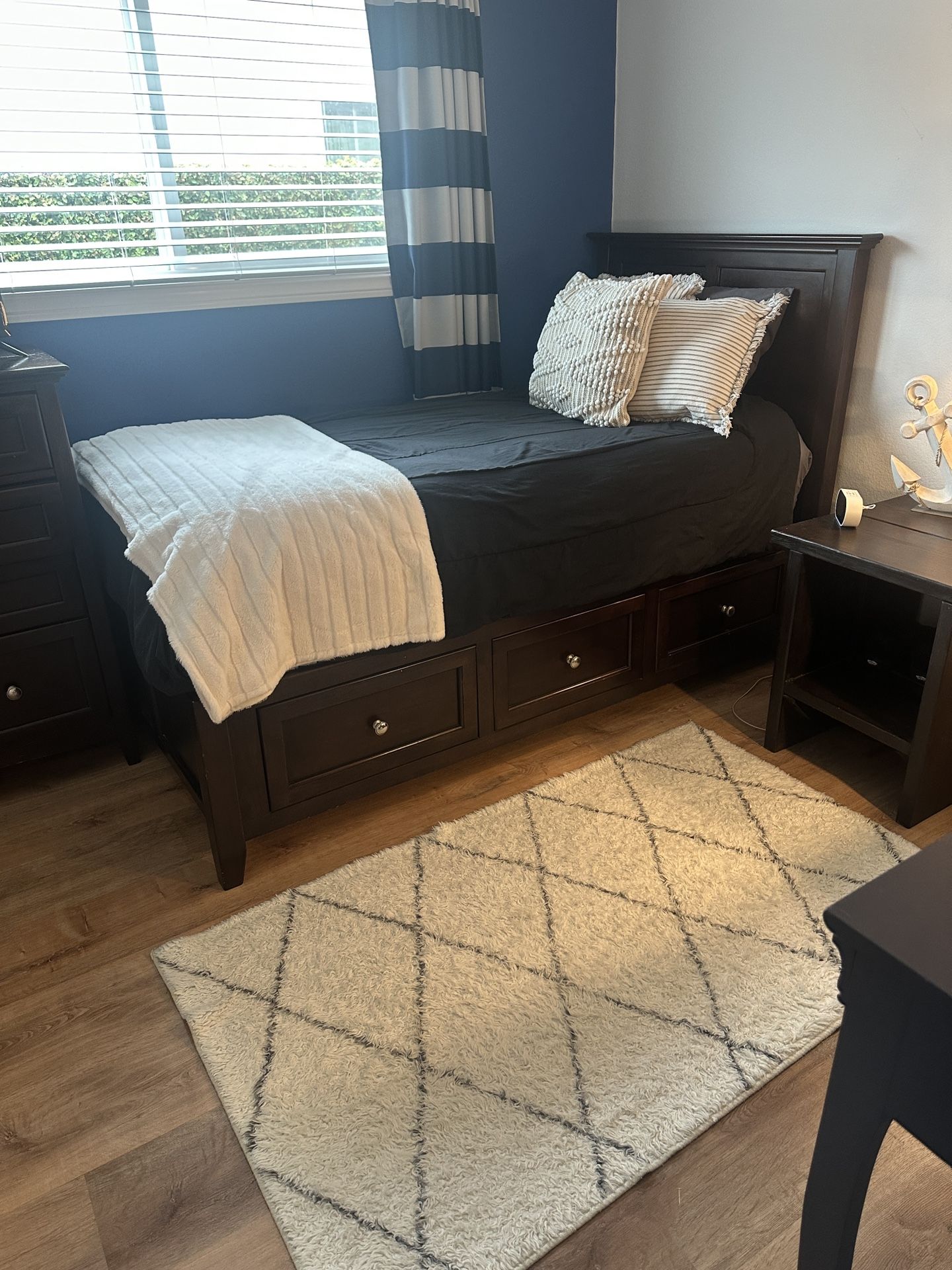 Gorgeous, Custom Made Twin Headboard With Drawers And Tall...
