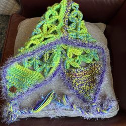 Artist Made Crocheted Rave/festival Hood/headwear 