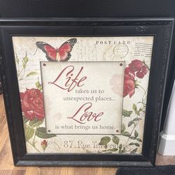 Black framed wall art $15