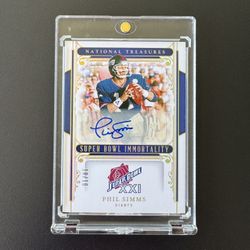 2025 National Treasures Phil Simms Auto /10 Super Bowl Immortality BOOKEND