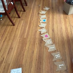 Boy Or Girl Burlap Banner Announcement 