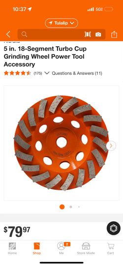 RIDGID 5 in. 18-Segment Turbo Cup Grinding Wheel Power Tool Accessory. Blades