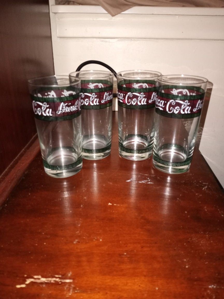  Old Drink Coca Cola Glasses 