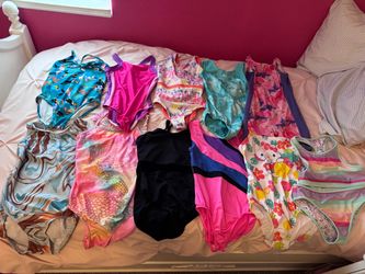 11 Girls Bathingsuits and leotards Sizes 10-14