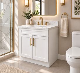 Walnut Bathroom Vanity,Modern Wood Finish Cabinet