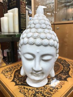Beautiful White Ceramic Budha Head 