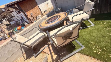 Gas Fire Pit Dining Table,