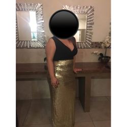 Gold sequin dress