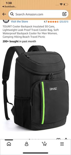 NEW- 23L Backpack Cooler, Insulated Leak Proof w/ Bottle Opener