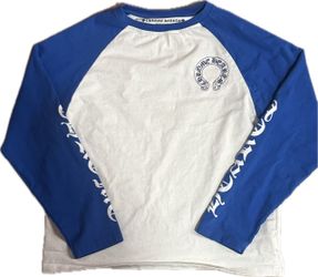 Chrome Heart Blue and White Long Sleeve Tee