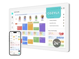 Calendar Neo: 24" Digital Calendar Wall Touch Screen with Wall Mount Smart Voice Agent, Dual-Way Sync, Electronic Family Organizer, Chore Chart & Rewa