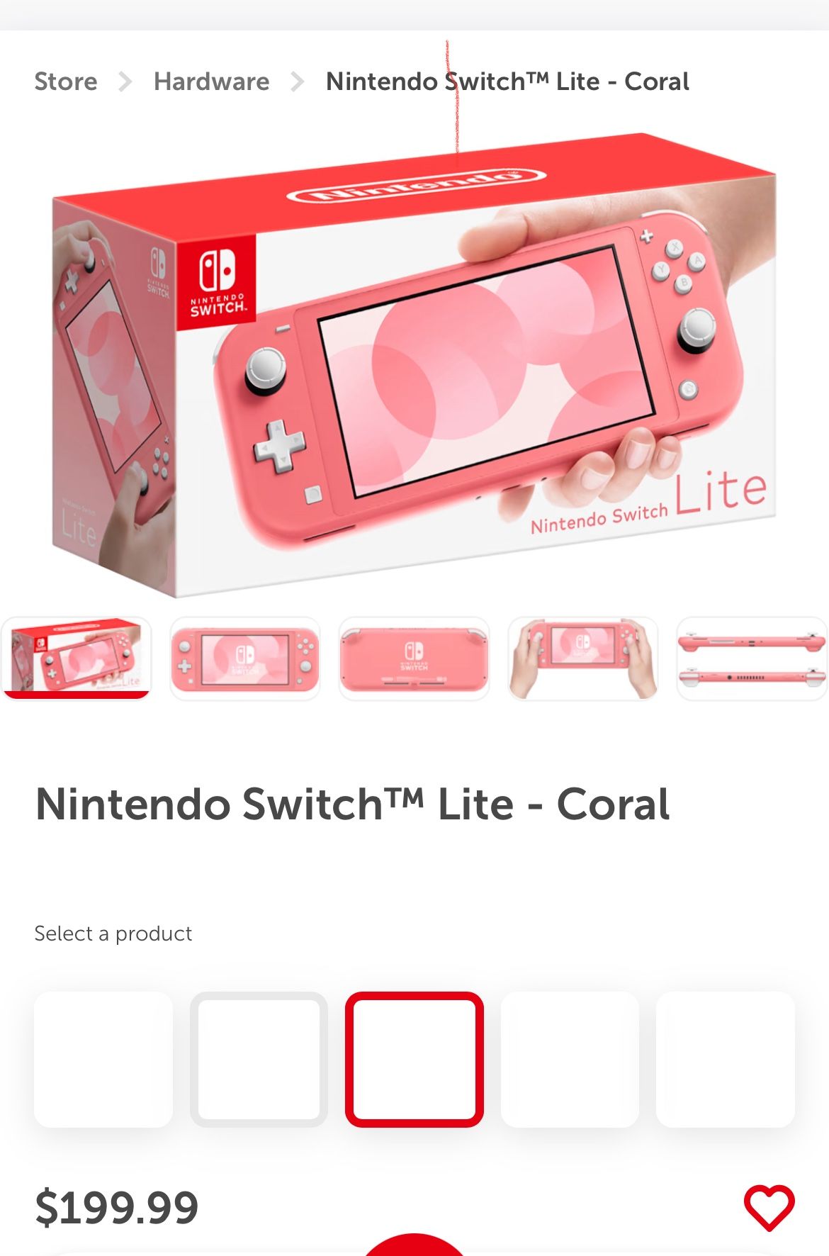 NINTENDO SWITCH LITE-Coral