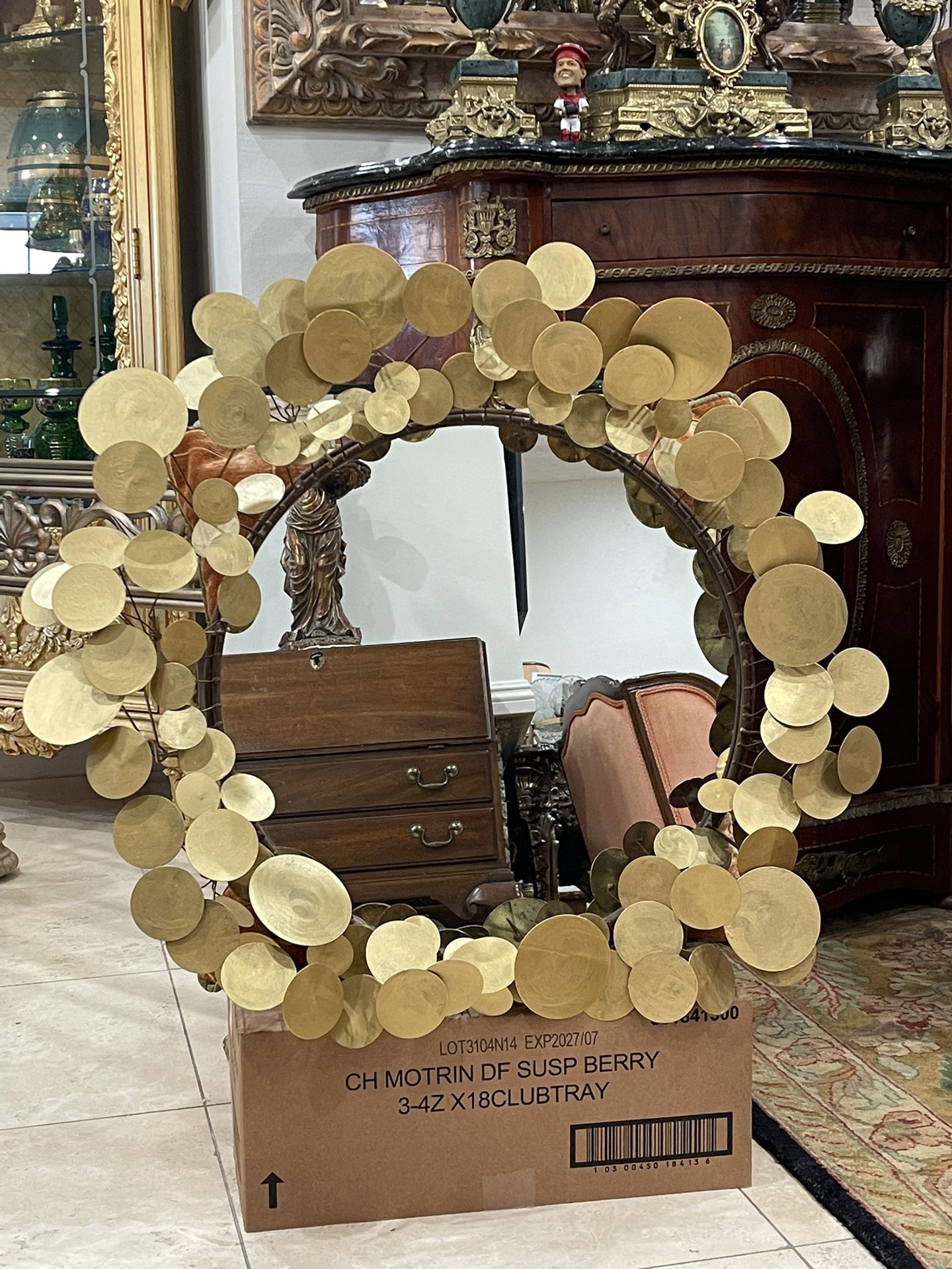 A Classic Authentic Antique Mid Century “C. Jere” Clouds-Raindrops Mirror 1960’s🌷