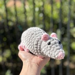 Grey Rat 🐀 Handmade 🧶 Crochet 🧶 Plushie 