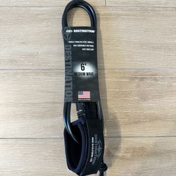Destination Surfboard Leash Black Size 6’