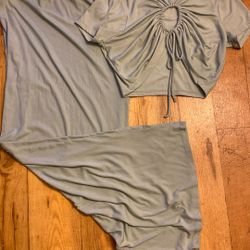 Long Skirt Set W/ Crop Top