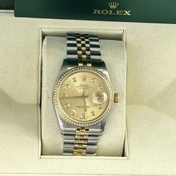 Rolex pre Owned 36mm DateJust Champagne Diamond Dial-Quick Set