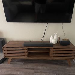 mopio Ensley TV Stand, Mid-Century Modern Television Stand - Walnut
