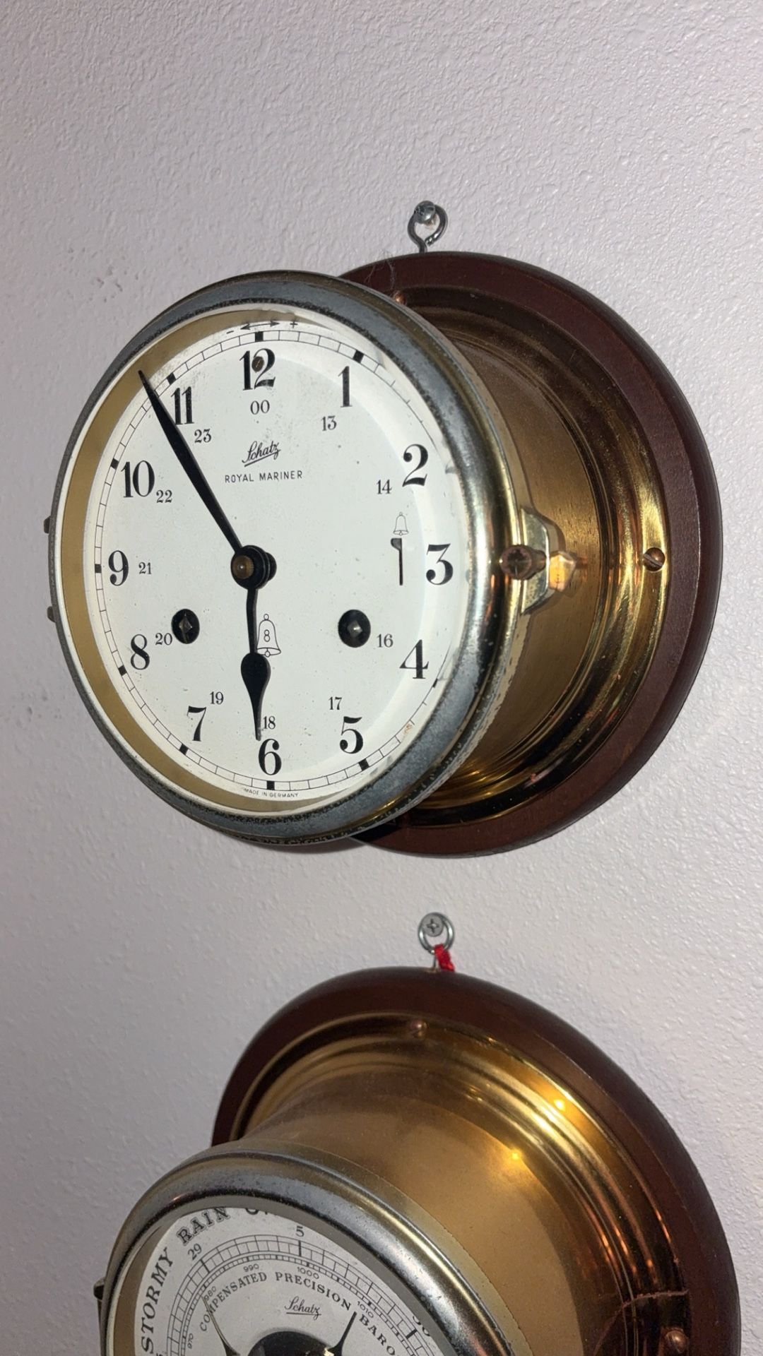Schatz Royal Mariner ship's bell clock.