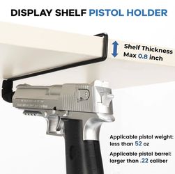LOIUO 10 PCS Gun Rack Pistol Hangers for Gun Safe Shelf Gun Holder Cabinet Accessory