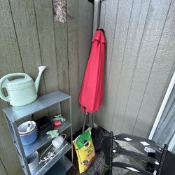 Red Outdoor Solar Umbrella
