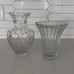2 Crystal Vases 