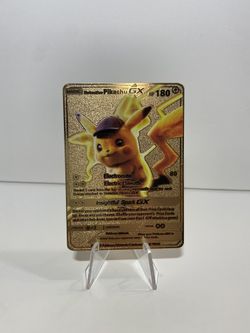 Pokemon Card Detective Pikachu Gold Metal Custom Made