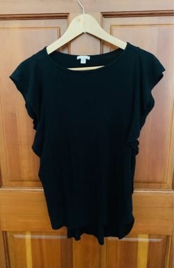 Gap M Black Flutter Sleeve Top or Blouse , Excellent Condition