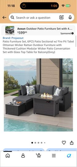6 piece wicker patio furniture - new in box