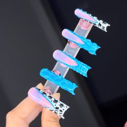 Blue Cow Nails For Pick Up Or Drop Off 