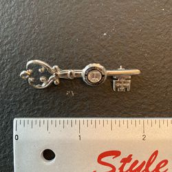 Geneva College Silver Key Pin