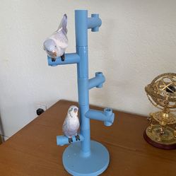 Lladro Parrot Parakeet Candle Holder Set Of Two.
