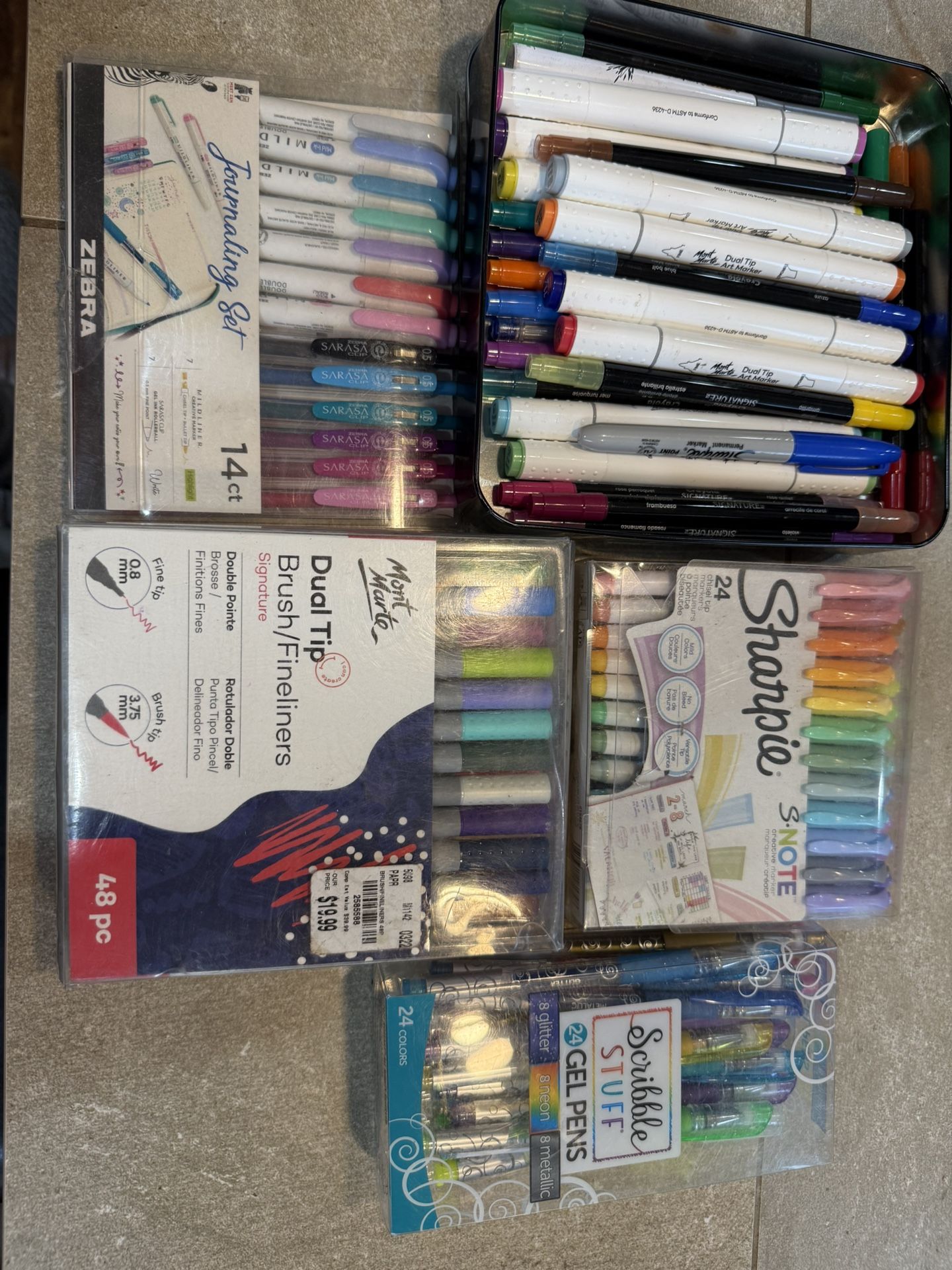 Art & Journaling Mega Bundle – 110+ Markers & Gel Pens – Zebra, Sharpie, Mondo Llama, Scribble Stuff – New/Like New