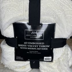 3-D Embossed Shiny Velvet Throw Cover